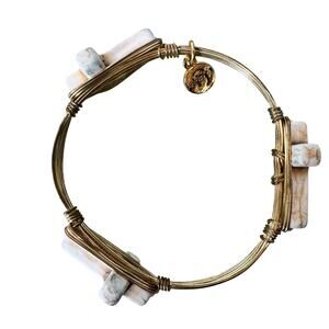 Vintage Gothic Cross Bracelet White Gold Tone